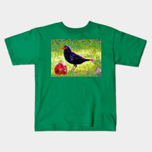 Blackbird with Apple Kids T-Shirt